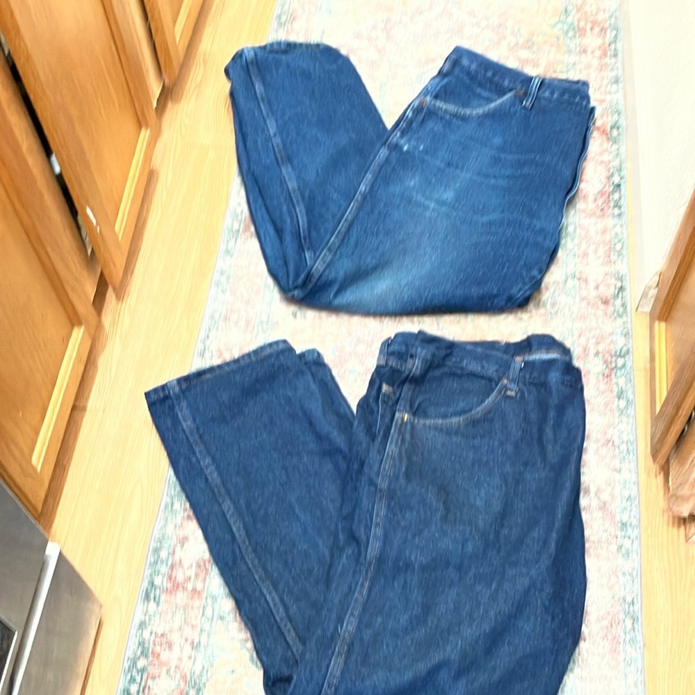 Lot of 2 Rustler Blue Relaxed Fit Jeans. Two pairs